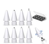 Inesore Replacement Tips for Apple Pencil Pro/2nd/1st/USB-C (8 Pack) | Multiple Mixed Tip, Anti-scratch POM Tips, Metal Tips, Highly Sensitive for Writing and Drawing, Comes with Storage Case