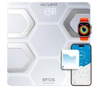 INEVIFIT EROS Bluetooth Bilancia grasso corporeo Smart BMI Analizzatore digitale del corpo ad alta precisione per bagno bianco grande piattaforma 11.8 "x11.8"
