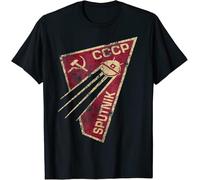 iNexTone CCCP - Maglietta originale Sputnik Russia Space Program Gift URSS, Nero , XS