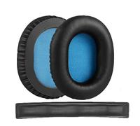 INF 1 paio di cuscinetti auricolari in pelle proteica PU per Sennheiser HD8/HD6 con fascia HD8, comodi e morbidi da indossare, neri