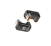 INF Adattatore 8K UHD 2.1 femmina a maschio a forma di U, connettore angolare a 180 gradi per computer, monitor e TV, confezione da 3, nero, ABS, 2,96 cm