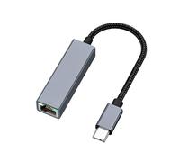 INF Adattatore da USB-C a Gigabit Ethernet, Tipo-C a Gigabit Ethernet, compatibile con tablet Android e Apple, Alta velocità di trasferimento, 21x4x1 cm, Grigio
