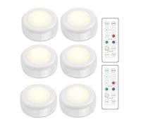 INF Batteria spot LED RGB con telecomando, luce notturna a LED a 16 colori, luci per armadio a batteria, luce per scale dimmerabile, 6 pezzi