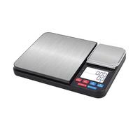 INF Bilancia da cucina digitale con doppio piatto di pesata 10 kg/1g e 500g/0,01g, alta precisione, unità di misura multiple, funzione tara, due piattaforme per pesare