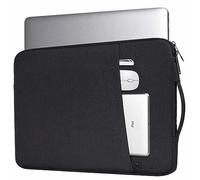 INF Borsa per laptop 14,1 / 15,4 pollici in tela, grigia, in tessuto, foderata, borsa per computer impermeabile, borsa per tablet