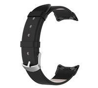 INF Bracciale compatibile con Xiaomi Mi Band 8, cinturino in vera pelle, resistente e confortevole, cinturino sostitutivo per donna e uomo, cinturini neri.