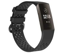 INF Cinturino di ricambio compatibile con Fitbit Charge 3, cinturino accessorio, cinturino intercambiabile, cinturino sportivo in silicone, cinturino, nero