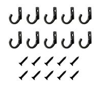 INF Confezione da 10 ganci da muro con viti, ganci da avvitare, ganci da muro neri, ganci piccoli con 10 viti, ganci appendiabiti da muro singolarmente per camera da letto e cucina