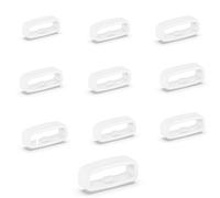 INF Confezione da 10 passanti per cinturini in silicone resistente all'acqua per orologi sportivi. 10 passanti per cinturini di ricambio bianchi