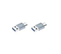 INF Confezione da 2 adattatori OTG dritti in lega di alluminio da tipo C maschio a USB-A maschio, 3,5 cm, funzione OTG, 36 W, convertitore dati e ricarica