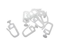 INF Confezione da 50 rulli per binari di scorrimento per binari per tende con ganci pieghevoli in plastica nylon bianca per binari per tende