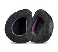 INF Cuscinetti auricolari in tessuto nero e viola, compatibili con cuffie ASUS ROG, traspiranti, 10 cm x 8 cm x 2,2 cm, confezione da 2