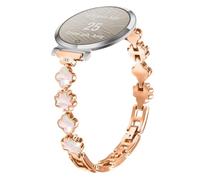 INF Elegante cinturino in metallo con quadrifoglio e madreperla, compatibile con Garmin Lily 2, in lega di zinco, 18,4 cm x 1,4 cm, regolabile, chiusura sicura