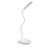 INF Lampada da tavolo a LED, lampada da scrivania, lampada da comodino, luce, lampada, girevole, base flessibile, dimmerabile, a batteria, bianco