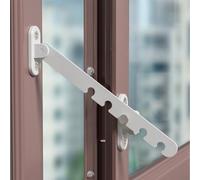 INF Limitatore per finestra a battente regolabile a 5 livelli, in acciaio al carbonio, set da 2, 16 cm, ventilazione e blocco di sicurezza