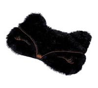 INF Maschera per dormire a forma di volpe nera, confezione da 2, maschera per occhi con blocco della luce in poliestere, morbida e leggera, per viaggi, casa, pisolino, vestibilità comoda per adulti e