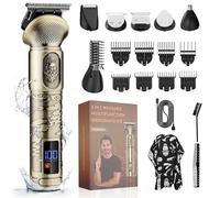 INF Regolabarba 6 in 1 Regolabarba di precisione per naso IPX4 Motore potente Display a LED a basso rumore 6 Testine di rifinitura Bronzo