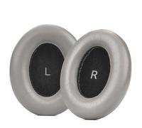INF Set di 2 cuscinetti auricolari in pelle di agnello grigio con memory foam, cuscinetti di ricambio compatibili per Sennheiser Momentum 4, vestibilità precisa 10 cm x 8 cm x 2 cm, morbida sensazione