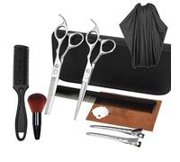 INF Set di strumenti per tagliare i capelli con mantella, applicazione multifunzionale, lame affilate per un taglio senza sforzo, comode impugnature a forma di arco