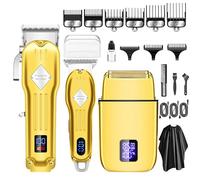 INF Set tagliacapelli e regolabarba professionale, con schermo LED intelligente, 3 livelli regolabili, lame affilate in acciaio inossidabile, motore potente