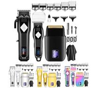 INF Set tagliacapelli e regolabarba professionale, con schermo LED intelligente, 3 livelli regolabili, lame affilate in acciaio inossidabile, motore potente