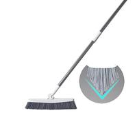 INF Spazzola per pavimenti con manico lungo Spazzola rigida grigia da 85 cm, Spazzola per la pulizia con manico lungo staccabile per terrazzo da parete per cucina da bagno