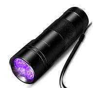 INF Torcia a luce nera UV, torcia a 12 LED, luce ultravioletta 395 nm per geocaching, rilevatore di urina per animali domestici, rilevatore di urina per animali domestici, ecc.