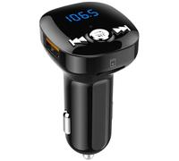 INF Trasmettitore FM per auto, trasmettitore FM, adattatore bluetooth e caricatore per auto, 2 USB