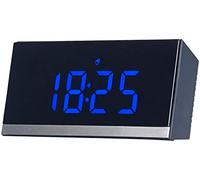 Infactory Alarm Clocks (Home & Kitchen) - Orologio da Comodino dimmerabile: Orologio da Tavolo LED Radio, Nero/Blu, dimmerabile, Sveglia (Radio Sveglia illuminata di Notte)