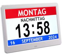 infactory Calendario: orologio digitale con display da 10", sveglia, promemoria medica, lettore multimediale (orologio digitale sveglia con calendario, orologio da parete silenzioso, orologio da