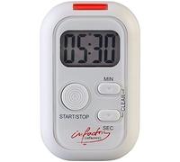 infactory Kitchen & Home - timer TMS: Timer elettronico con allarme acustico, luminoso e a vibrazione, Funzione di conto alla rovescia e cronometro, grande display LCD (cronometro senza suono)