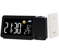 infactory orologio con proiettore: Stazione meteorologica wireless, nero, Proiettore sveglia, 2 orari di sveglia (di orologio radio, stazione meteorologica con proiezione, allarme)
