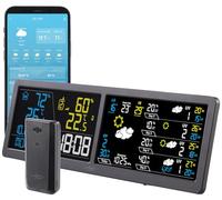 infactory orologio da parete: Stazione meteorologica wireless Wi-Fi, Doppio display a colori VA, Sensore esterno (stazioni meteorologiche colorate wlan, termohigrometro digitale, orologio)