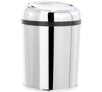infactory Pattumiere da bagno - cestino: Pattumiera con sensore di movimento della mano e corpo in acciaio inossidabile, 3 litri (secchio cosmetico con sensore, cestino, WC)