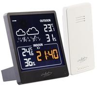 infactory stazione di temperatura: Stazione meteorologica con sensore esterno, nero, Display a colori VA, Previsioni del tempo (stazioni meteorologiche radio, meteorologica con sensore esterno)