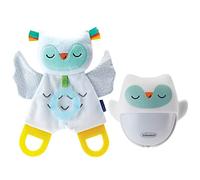 Infantino Baby Gift Set - Fluorescent Toy Rechargeable LED Night Light and Owl with Teething Ring, Crackle Paper and High Quality Soft Fabric for Travel or at Home, 0M+