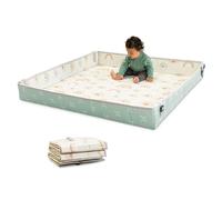 Infantino Foldable Soft Foam Mat, Baby Play Mat, Extra Large, Double-Sided Cushioned Portable, Fold-Up Sides, Non Slip Crawling for Infants & Toddlers