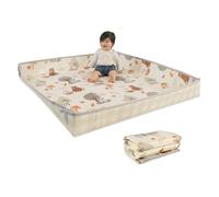 Infantino Foldable Soft Foam Mat, Baby Play Mat, Extra Large, Double-Sided Cushioned Portable, Fold-Up Sides, Non Slip Crawling for Infants & Toddlers