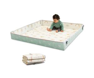 Infantino Foldable Soft Foam Mat, Baby Play Mat, Extra Large, Double-Sided Cushioned Portable, Fold-Up Sides, Non Slip Crawling for Infants & Toddlers