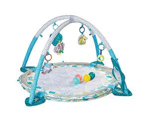 Infantino Jumbo Activity Gym & Ball Pit Transformable 3-in-1 Playmat, Sensory-Stimulating, for Infants and Toddlers with 20 Balls for Ultimate Fun, Multicoloured