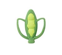 Infantino Lil' Nibble Teether Pea Pod - Silicone Soft-Textured teether for Sensory Exploration and Teething Relief, with Easy to Hold Handles, Green