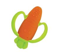 Infantino - Lil' Nibble Teethers - Morso di Carota - Massagia Gengive Neonati - Giochi Dentizione - Morso in Silicone Morbido-Texture - Esplorazione Sensoriale - Maniglie Facili da Tenere - 0 mesi