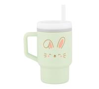 Infantino My 1st Tumbler, bicchiere di apprendimento in silicone con cannuccia e manico, bicchiere a prova di perdite per il bambino in movimento, bottiglia di transizione senza BPA, coniglio