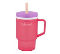 Infantino My 1st Tumbler, Bicchiere trainer da 250 ml in Plastica Resistente con Cannuccia e Manico, Resistente alle Fuoriuscite, per Uso in Movimento, Tazza di Transizione senza BPA, Hibiscus