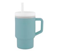 INFANTINO My 1st Tumbler - Mini tazza dolce con cannuccia a prova di perdite e manico per bambini, favorisce il bere, facile da pulire, 255 ml, blu umore