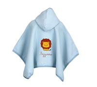 Infants - Accappatoio Bambino Bambina 0-5 anni in 100% Cotone Nido d'Ape - Accessori Utili per il Bagnetto del Neonato - Regalo Nascita Bimba Bimbo - Poncho per il Mare (Standard, Celeste polvere)