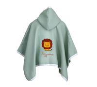 Infants - Accappatoio Bambino Bambina 0-5 anni in 100% Cotone Nido d'Ape - Accessori Utili per il Bagnetto del Neonato - Regalo Nascita Bimba Bimbo - Poncho per il Mare (Standard, Verde e panna)