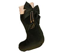 Infants - Calza della Befana in Velluto - Personalizzata con Iniziale Ricamata - Calze da Appendere - Idee Regalo per Natale - Decorazioni Natalizie per la Casa - Regali Natalizi (Verde Bottiglia)