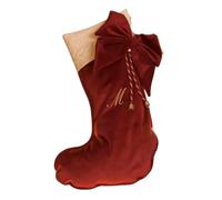 Infants - Calza della Befana in Velluto - Personalizzata con Iniziale Ricamata - Calze da Appendere - Idee Regalo per Natale - Decorazioni Natalizie per la Casa - Regali Natalizi (Bordeaux)