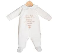 Infants - Tutina Neonato 0-3, 3-6 mesi Femmina con dedica per Papà Ricamata - in Ciniglia - Idea Regalo nascita bimba - Adatta come regalo per la festa del Papà - Made in Italy